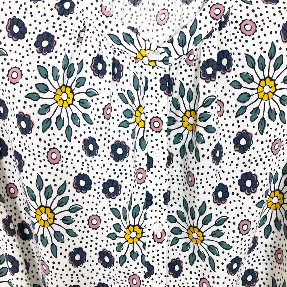 Loft Painterly Floral Flutter Shirtdress Midi NWOT Small Tall - Picture 3 of 5